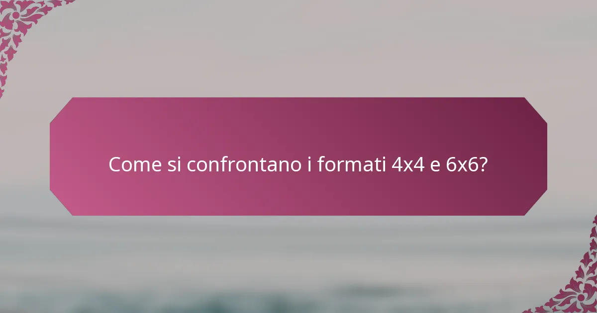 Come si confrontano i formati 4x4 e 6x6?