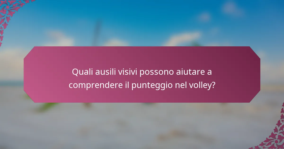 Quali ausili visivi possono aiutare a comprendere il punteggio nel volley?