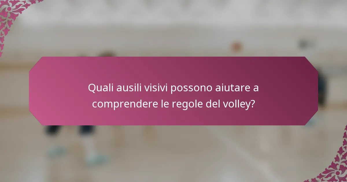 Quali ausili visivi possono aiutare a comprendere le regole del volley?